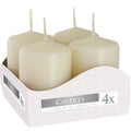 Set of 4 Pillar Candles  40x60mm - Ivory AW Dropship UK