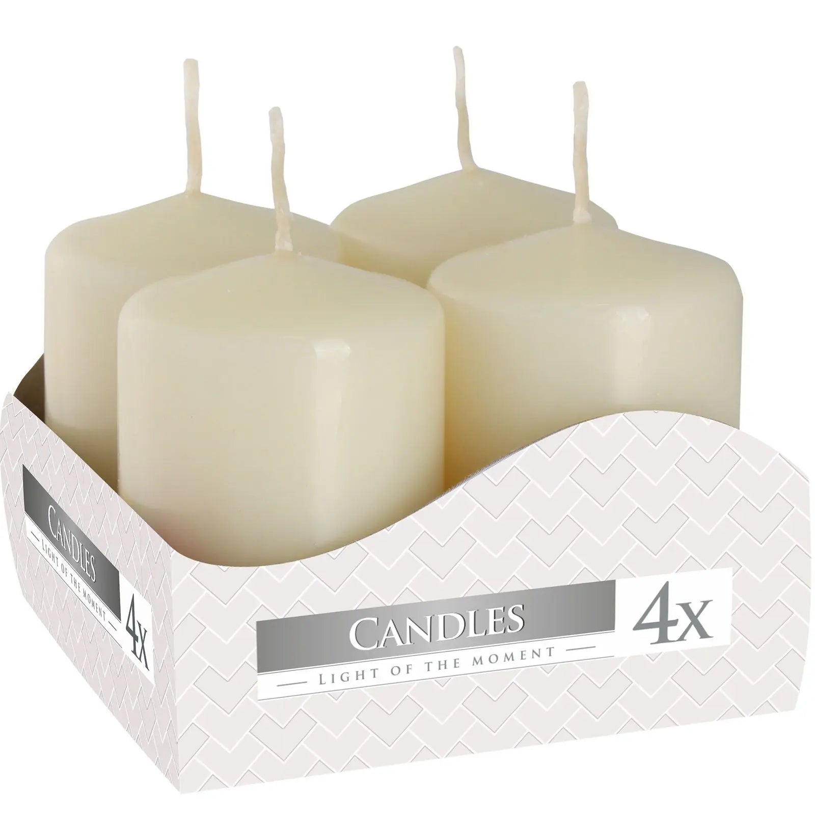 Set of 4 Pillar Candles  40x60mm - Ivory AW Dropship UK