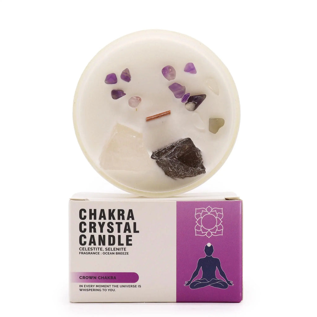  Pamperandpost Chakra Crystal Candles - Crown Chakra Chakra Crystal Candles