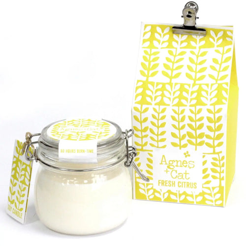 Agnes + Cat Kilner Jar Candle - Fresh Citrus AW Dropship UK