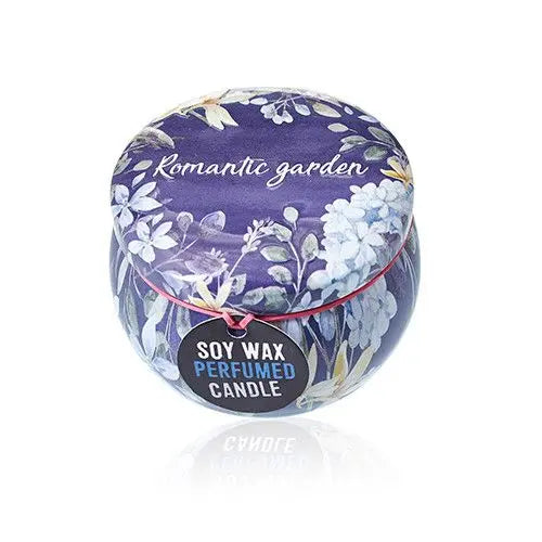 Pamperandpost Art Tin Candle - Assorted Design - Romantic Garden - Tea & Rose Art Tin Candles