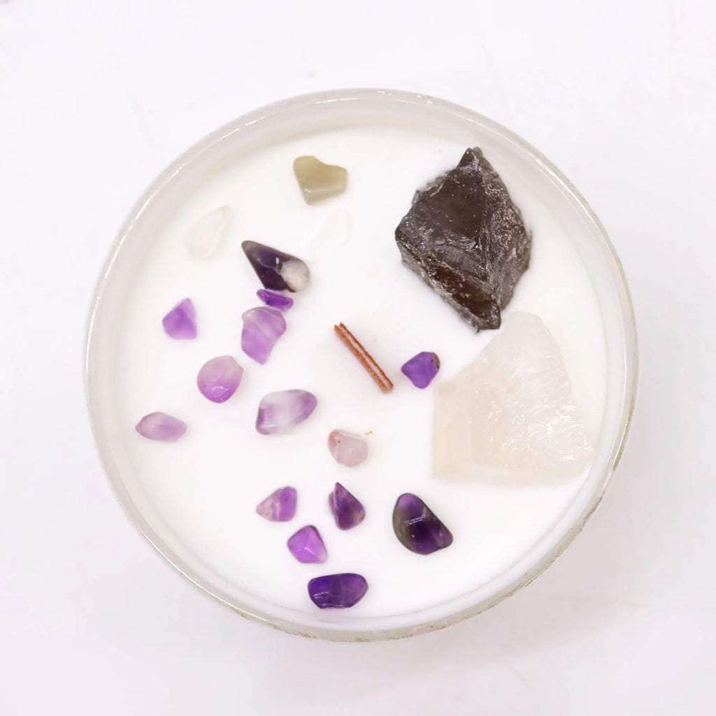  Pamperandpost Chakra Crystal Candles - Crown Chakra Chakra Crystal Candles