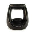  Pamperandpost Ceramic Zen Oil Burner - Large Oval Pebble  - Matt Black Ceramic Zen Oil Burners