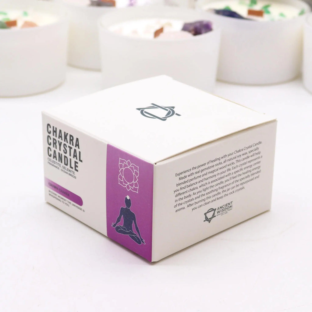  Pamperandpost Chakra Crystal Candles - Crown Chakra Chakra Crystal Candles