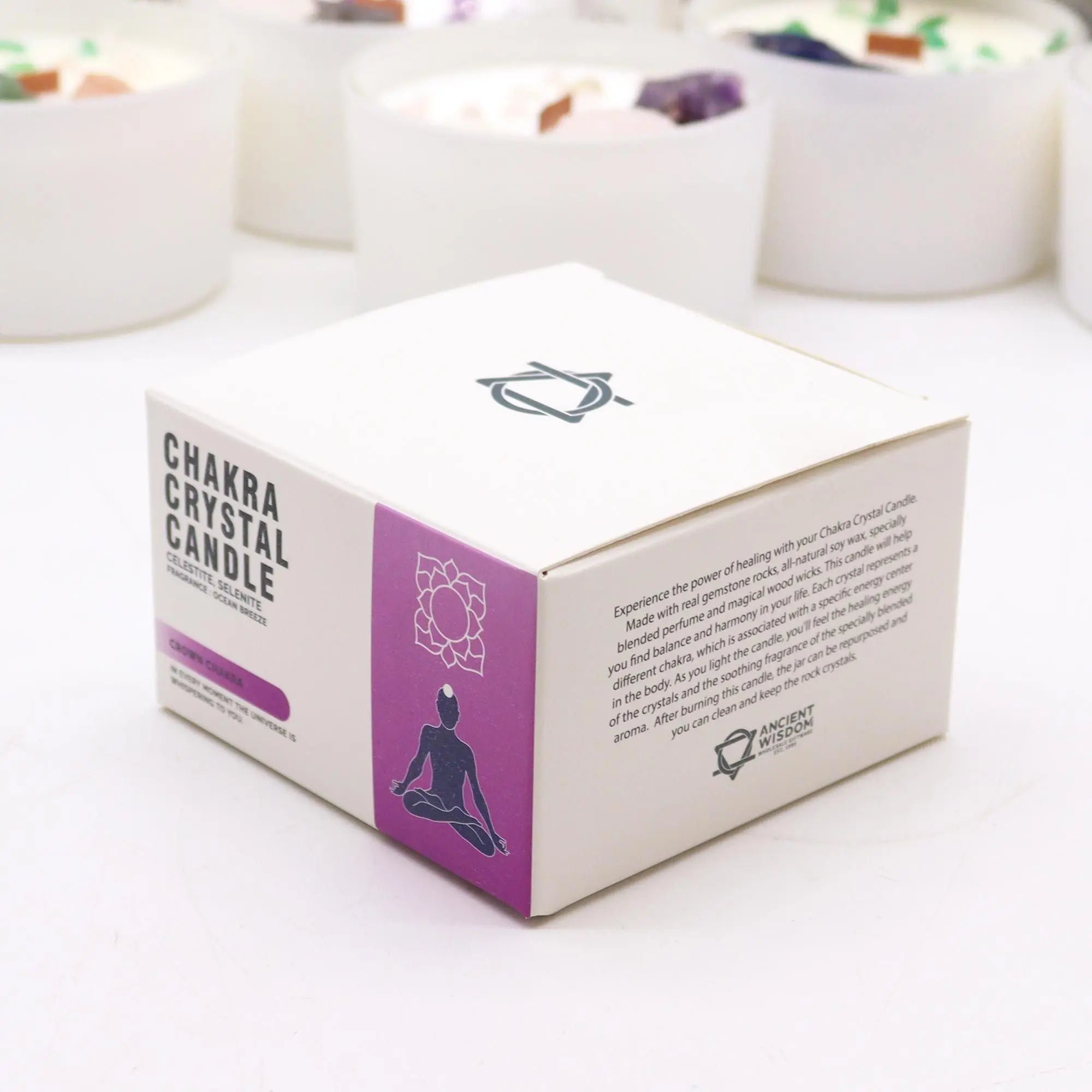  Pamperandpost Chakra Crystal Candles - Crown Chakra Chakra Crystal Candles