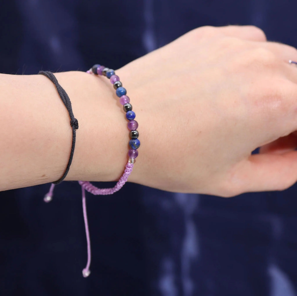 Zodiac Crystal Candle with Gemstone Bracelet - Aquarious AW Dropship UK