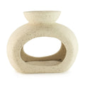  Pamperandpost Ceramic Zen Oil Burner - Oval Pebble - Speckled Off-White Ceramic Zen Oil Burners