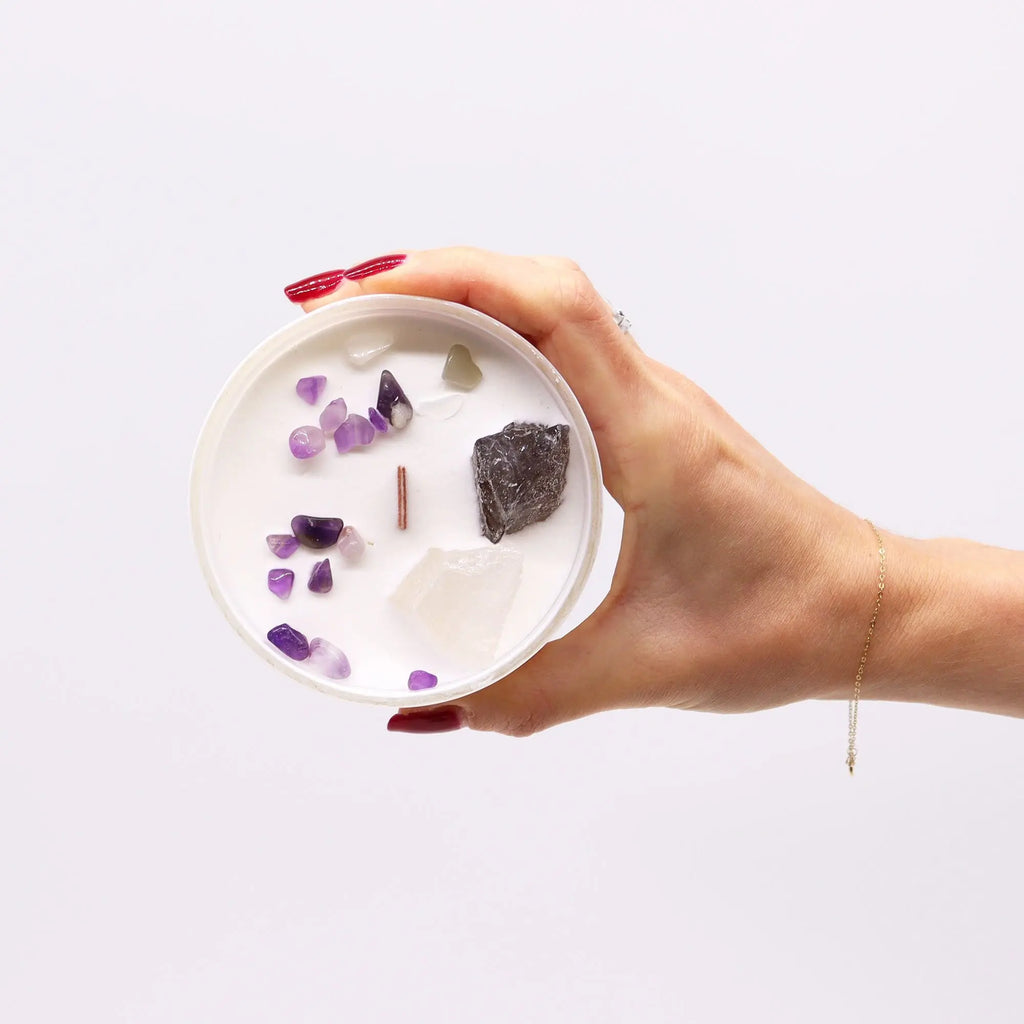  Pamperandpost Chakra Crystal Candles - Crown Chakra Chakra Crystal Candles