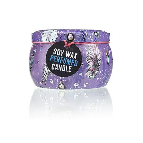  Pamperandpost Art Tin Candle - Assorted Design - Sea life - Rasberry Art Tin Candles
