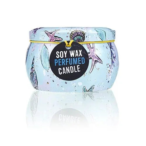  Pamperandpost Art Tin Candle - Assorted Design - Sea life - Rasberry Art Tin Candles