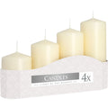  Pamperandpost Set of 4 Pillar Candles 50mm (11/16/22/33H) - Ivory Pillar Candle