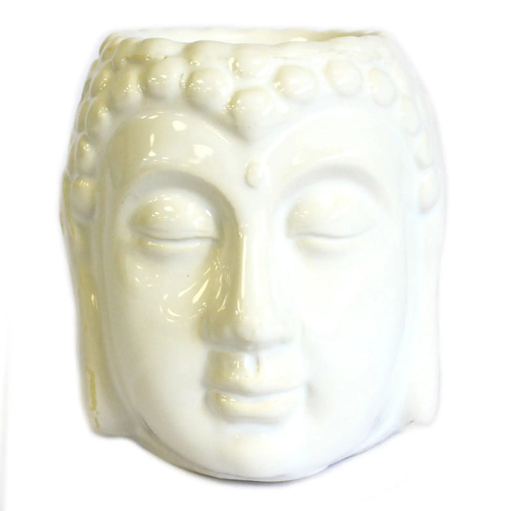  Pamperandpost White Buddha Oil Burner for Calming Home Fragrance Classic Buddha Oil Burners