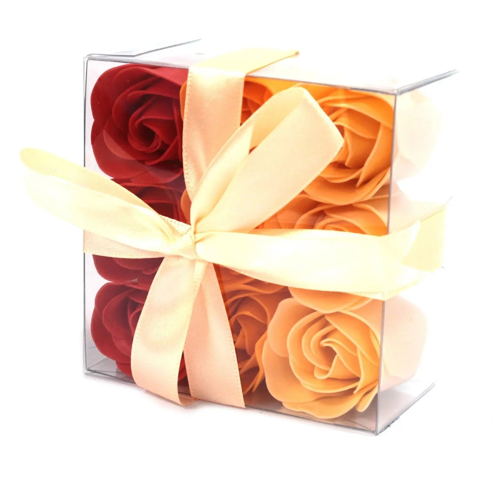 Pamperandpost Set of 9 Soap Flower Box - Peach Roses