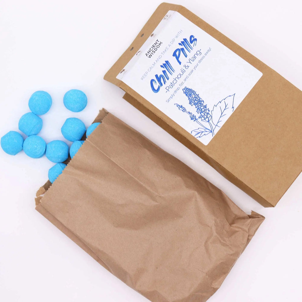 Pamperandpost Chill Pills Gift Pack 350g - Ylang & Patchouli