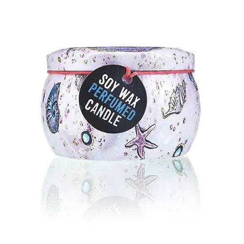  Pamperandpost Art Tin Candle - Assorted Design - Sea life - Rasberry Art Tin Candles