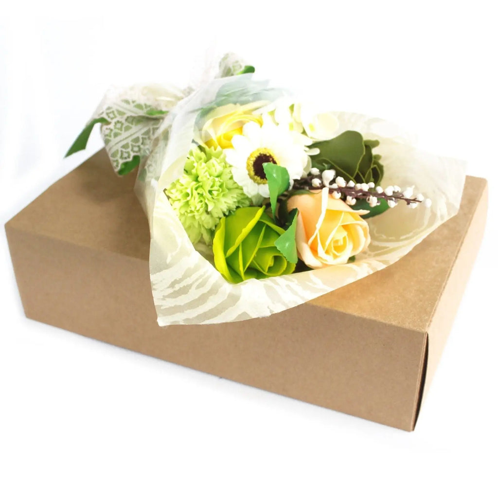Boxed Hand Soap Flower Bouquet - Greens AW Dropship UK