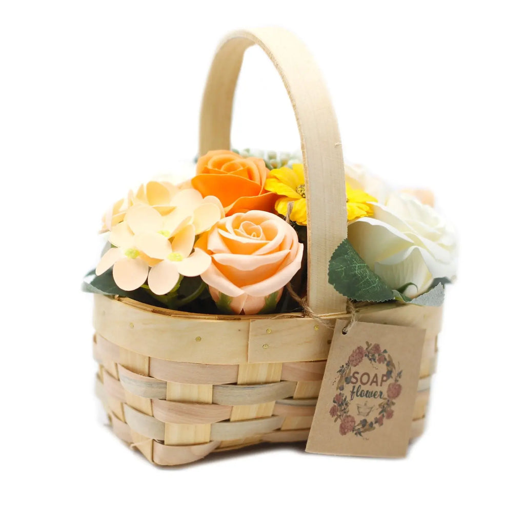 Pamperandpost Medium Orange Bouquet in Wicker Basket