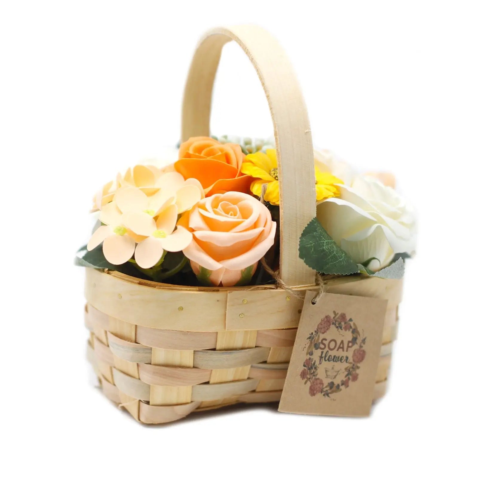 Pamperandpost Medium Orange Bouquet in Wicker Basket