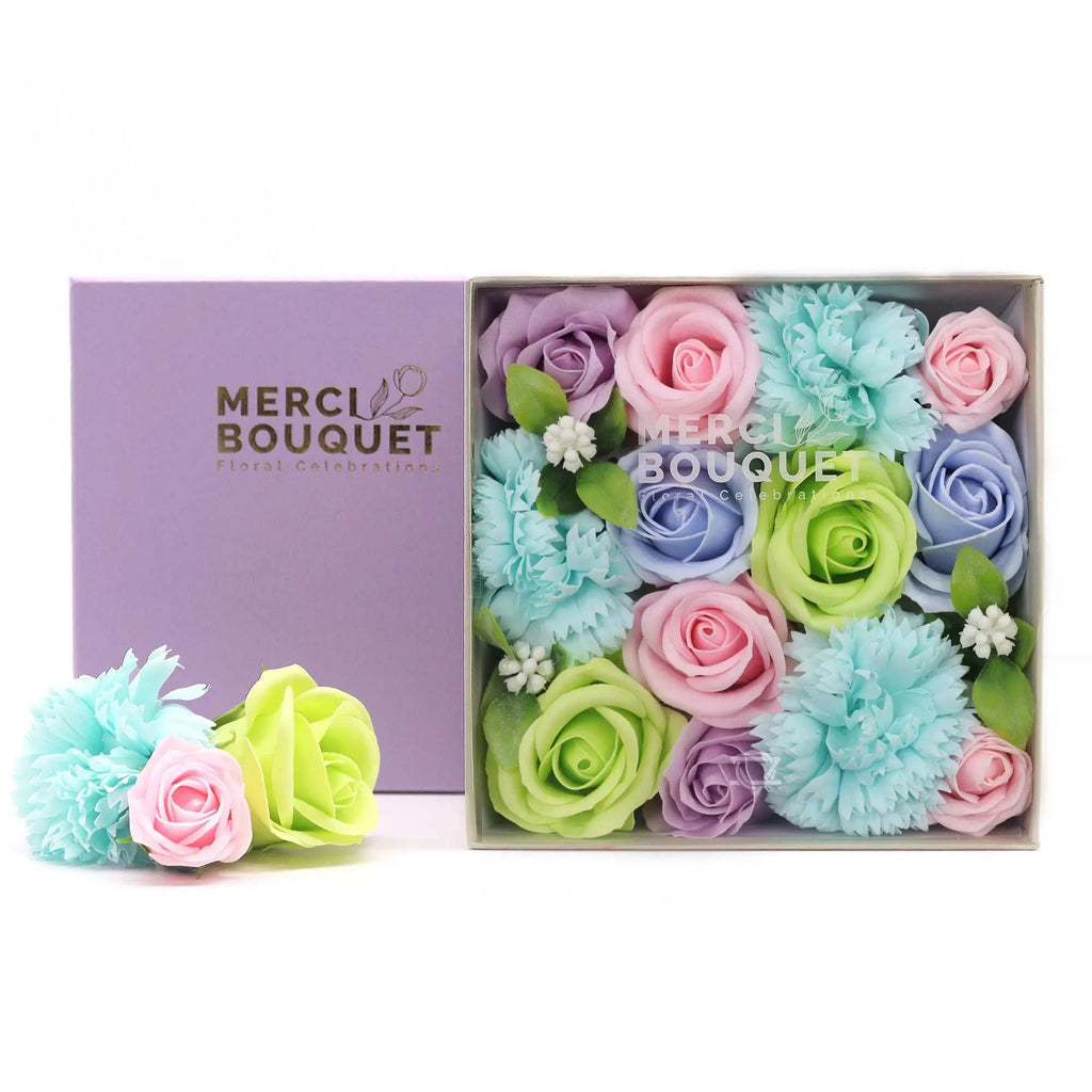Pamperandpost Square Box - Baby Blessings - Blues
