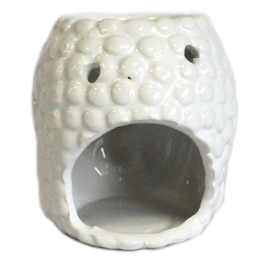  Pamperandpost White Buddha Oil Burner for Calming Home Fragrance Classic Buddha Oil Burners