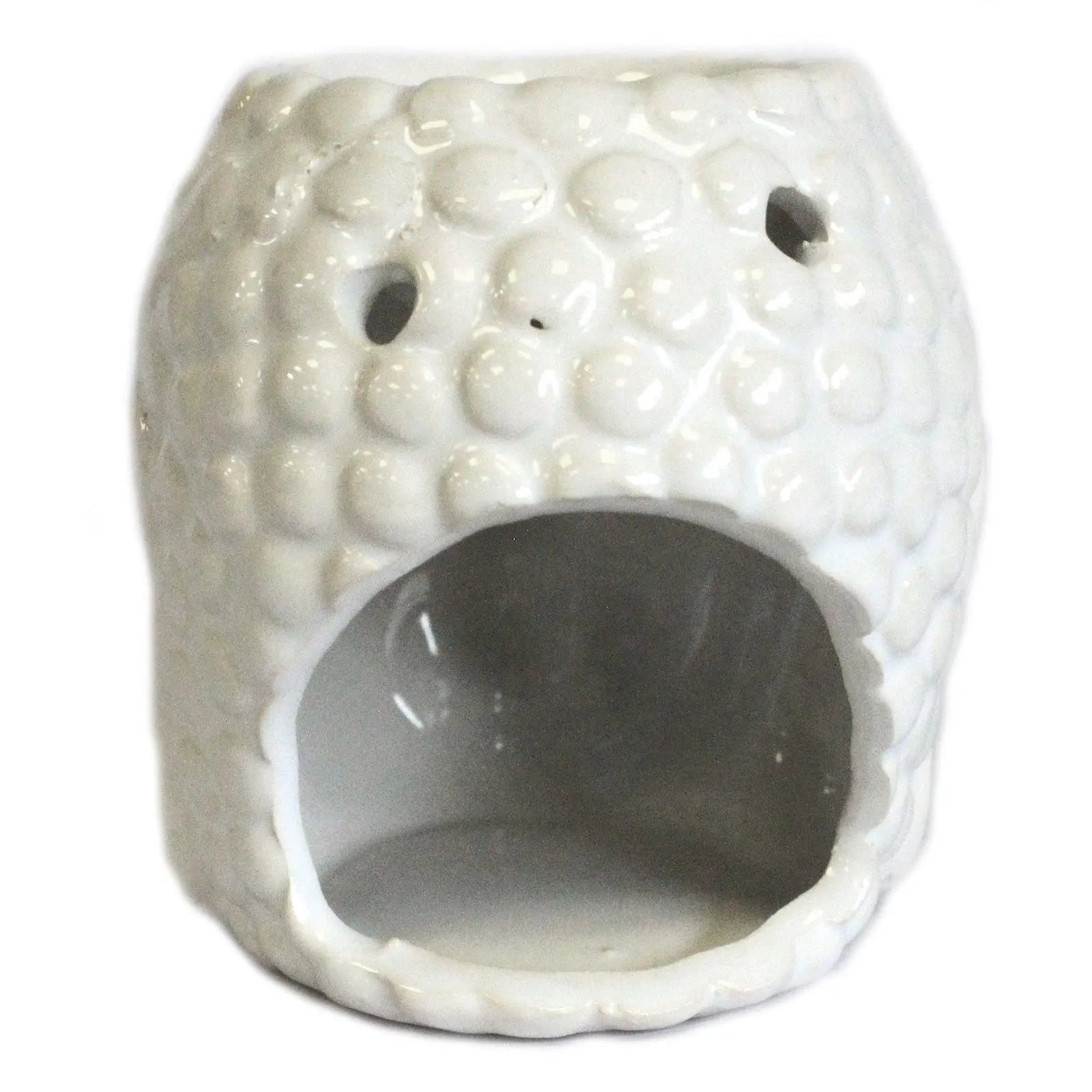  Pamperandpost White Buddha Oil Burner for Calming Home Fragrance Classic Buddha Oil Burners