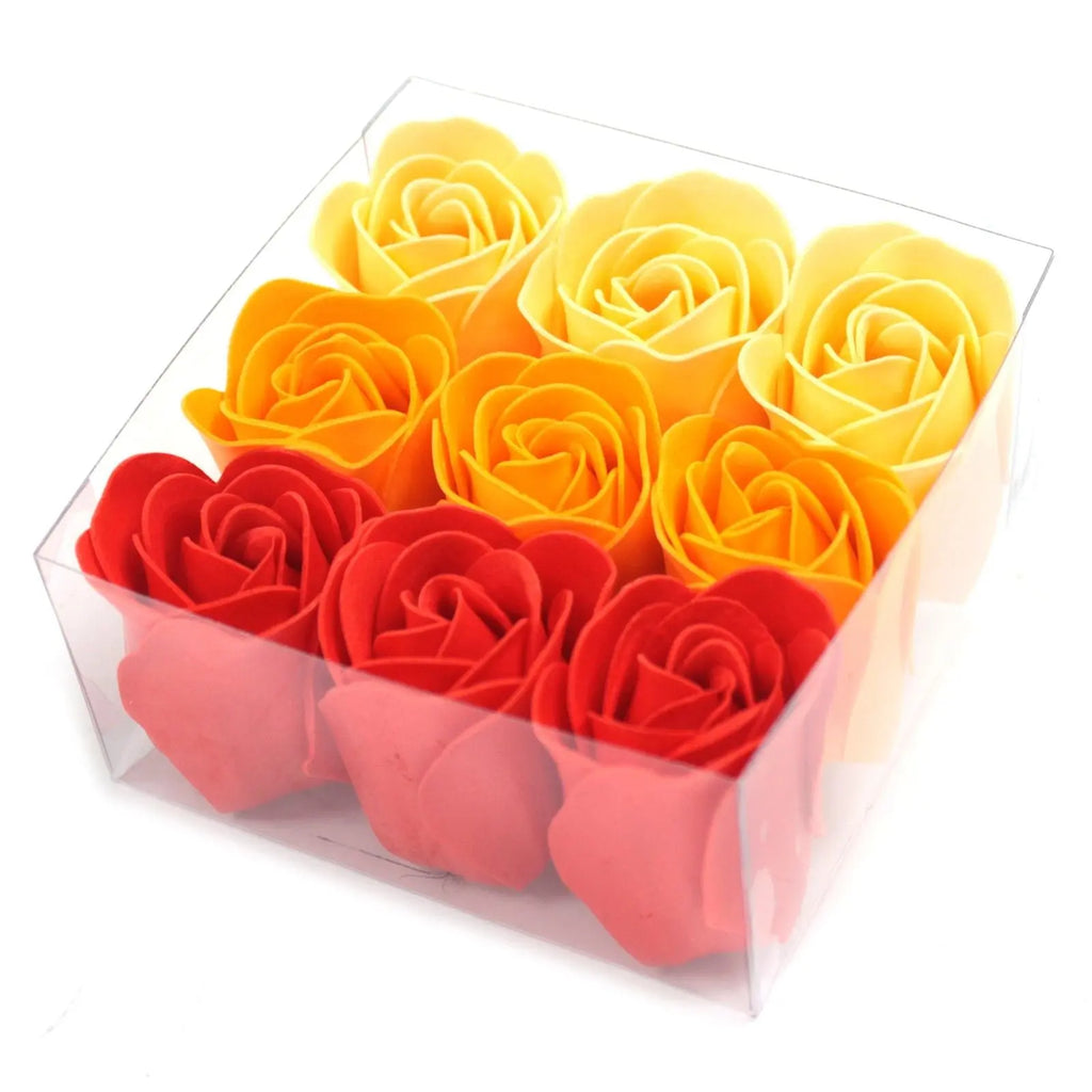 Pamperandpost Set of 9 Soap Flower Box - Peach Roses