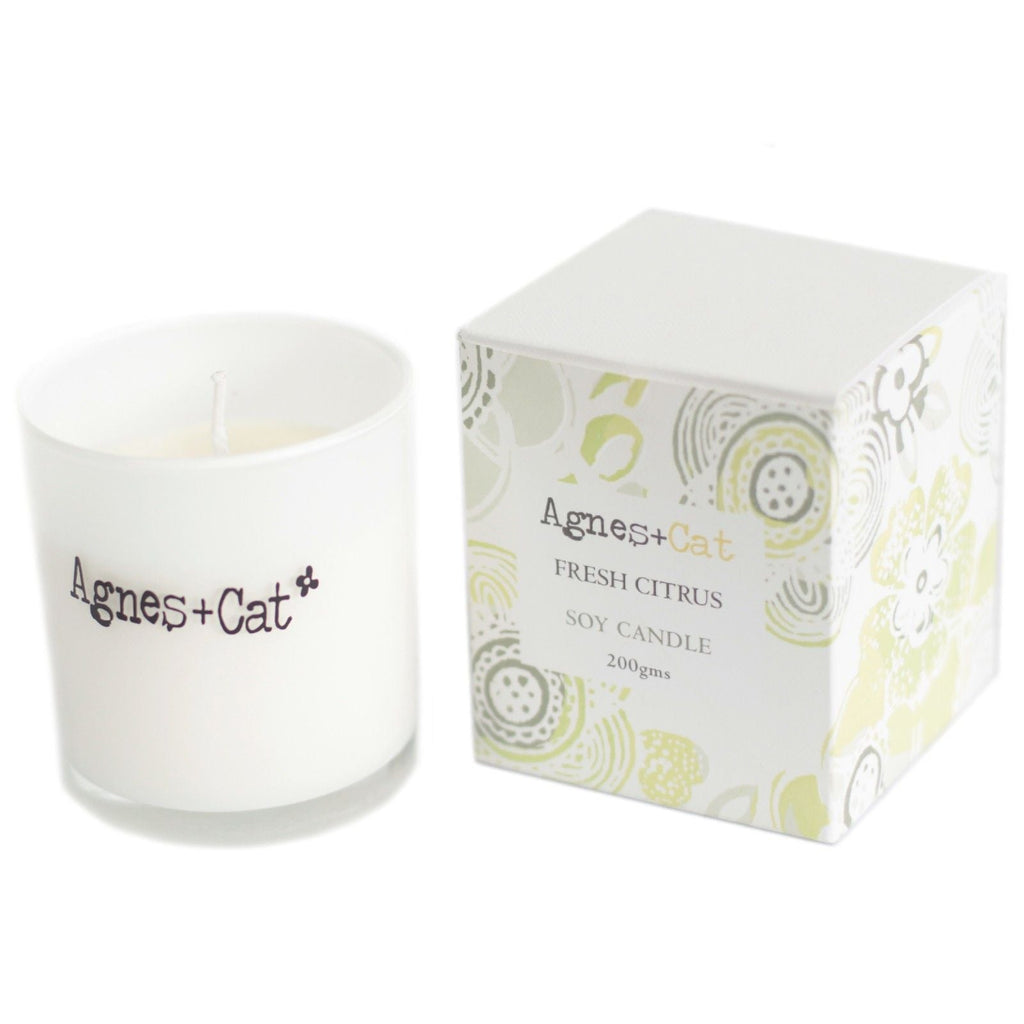  Pamperandpost Agnes  + Cat Votive Candle - Fresh Citrus Agnes + Cat Soy Wax Votive Candles 200g