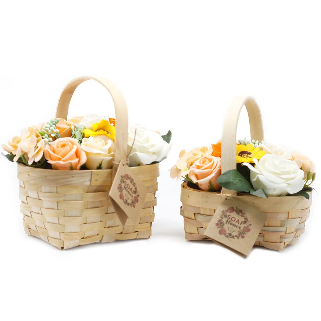 Pamperandpost Medium Orange Bouquet in Wicker Basket