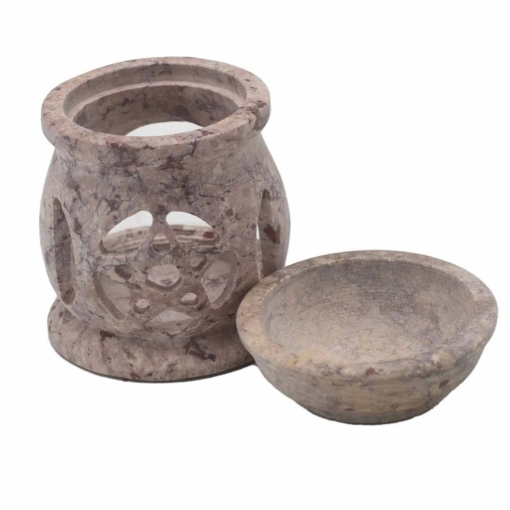  Pamperandpost Soapstone Oil Burner 8cm - Three Moon Pentagon Soapstone Oil Burners
