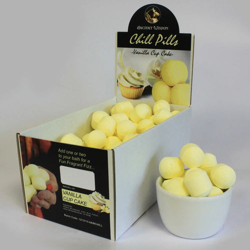  Pamperandpost 1.3Kg Box of Chill Pills (Mini Bath Bombs) - Vanilla Cup Cake Box of Chill Pills 1.3Kg