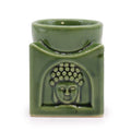  Pamperandpost Buddha Oil Burner – Square Buddha Burner in Dark Jade for Peaceful, Stylish Home Fragrance Classic Buddha Oil Burners