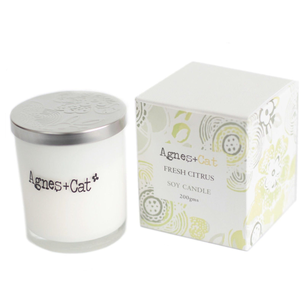  Pamperandpost Agnes  + Cat Votive Candle - Fresh Citrus Agnes + Cat Soy Wax Votive Candles 200g