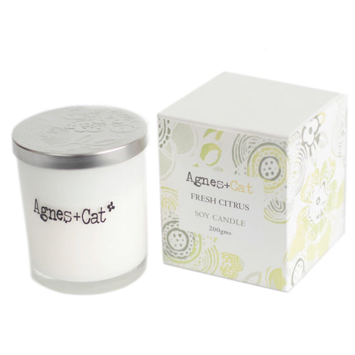  Pamperandpost Agnes  + Cat Votive Candle - Fresh Citrus Agnes + Cat Soy Wax Votive Candles 200g