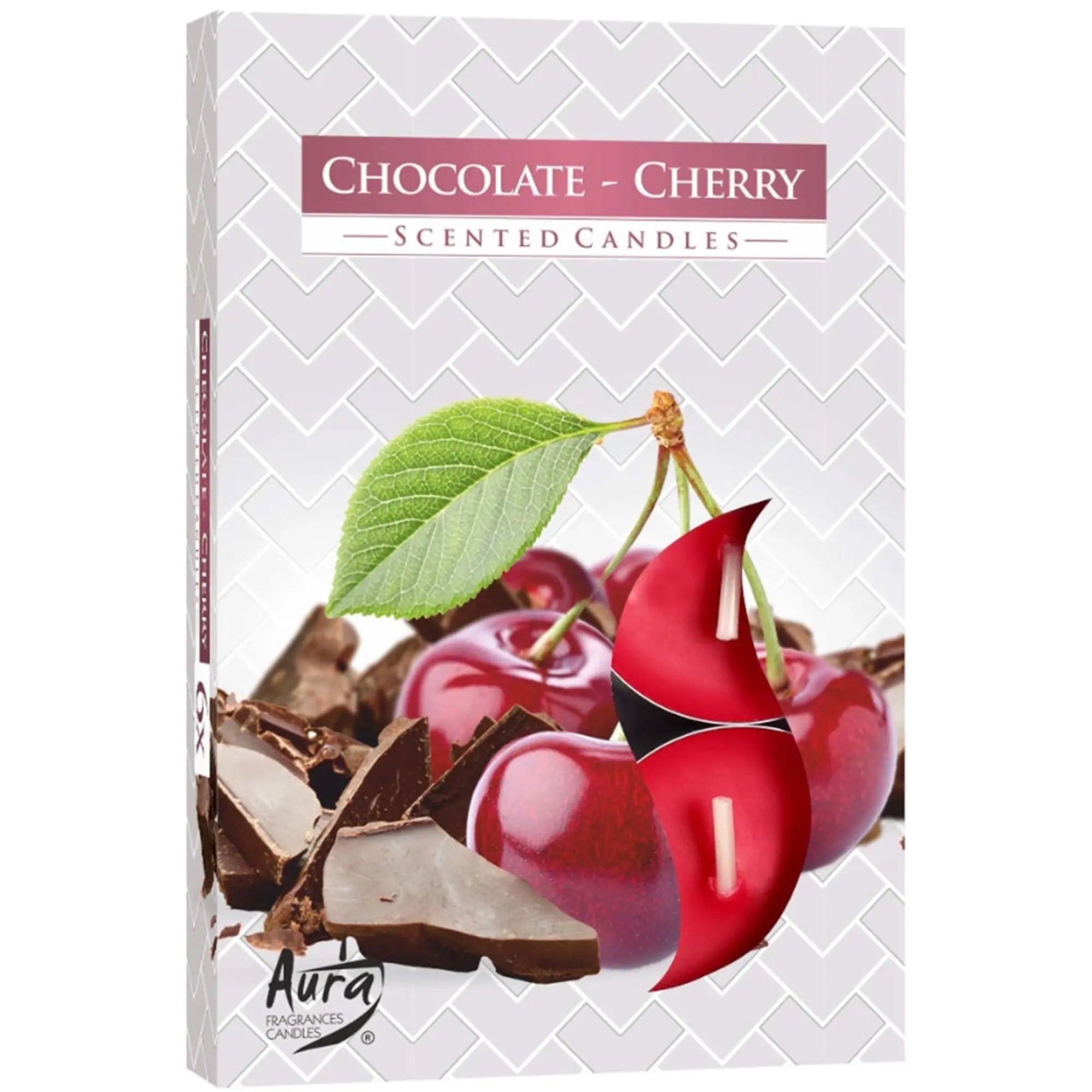 Set of 6 Scented Tealights - Chocolate & Sour Cherry AW Dropship UK