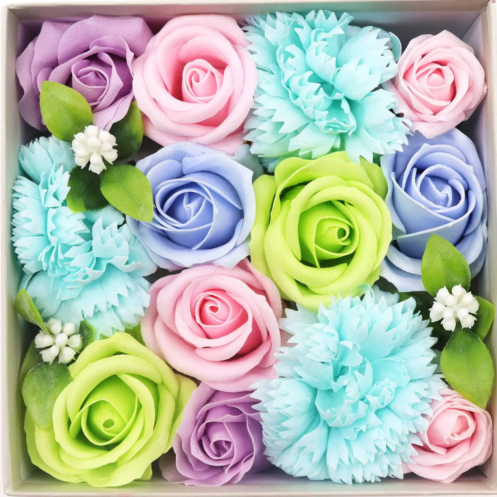 Pamperandpost Square Box - Baby Blessings - Blues