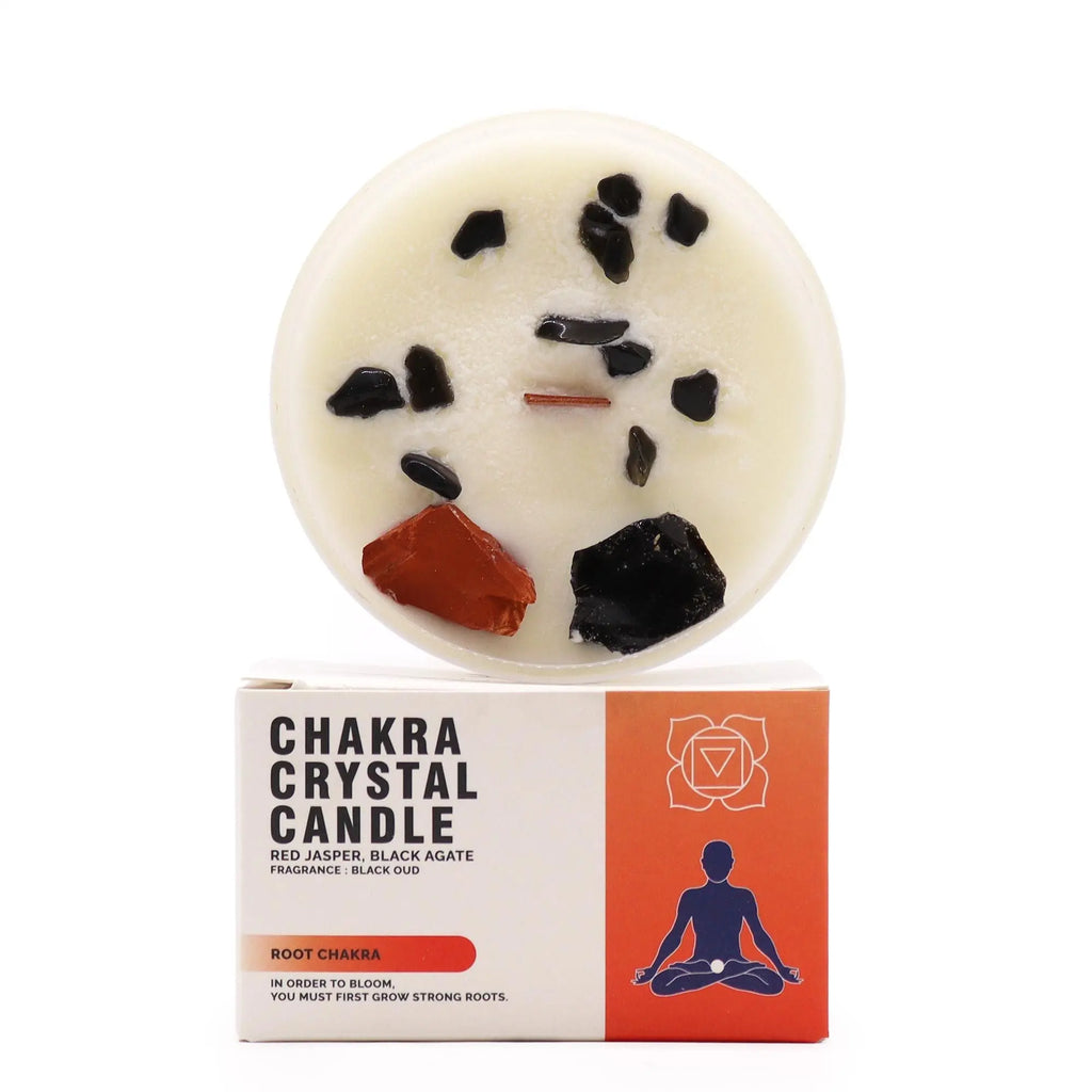  Pamperandpost Chakra Crystal Candles - Root Chakra Chakra Crystal Candles