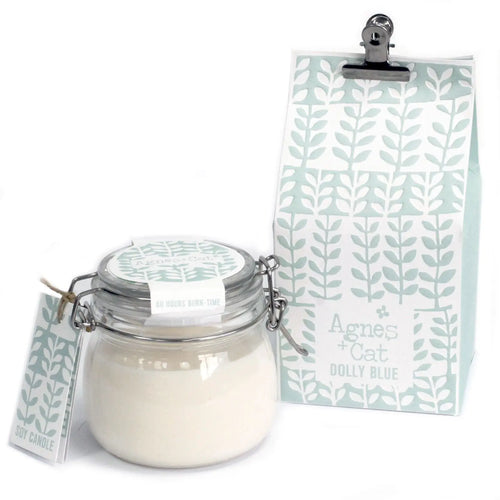  Pamperandpost Agnes + Cat Kilner Jar Candle - Dolly Blue Agnes + Cat Soy Wax Kilner Jar Candles 400ml