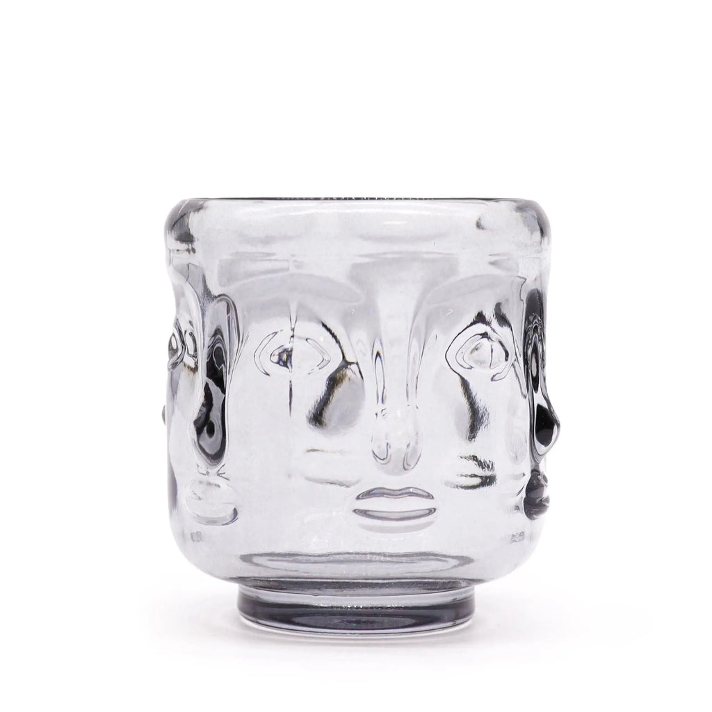 Pamperandpost Buddha Faces Candle Jar - Midnight Grey