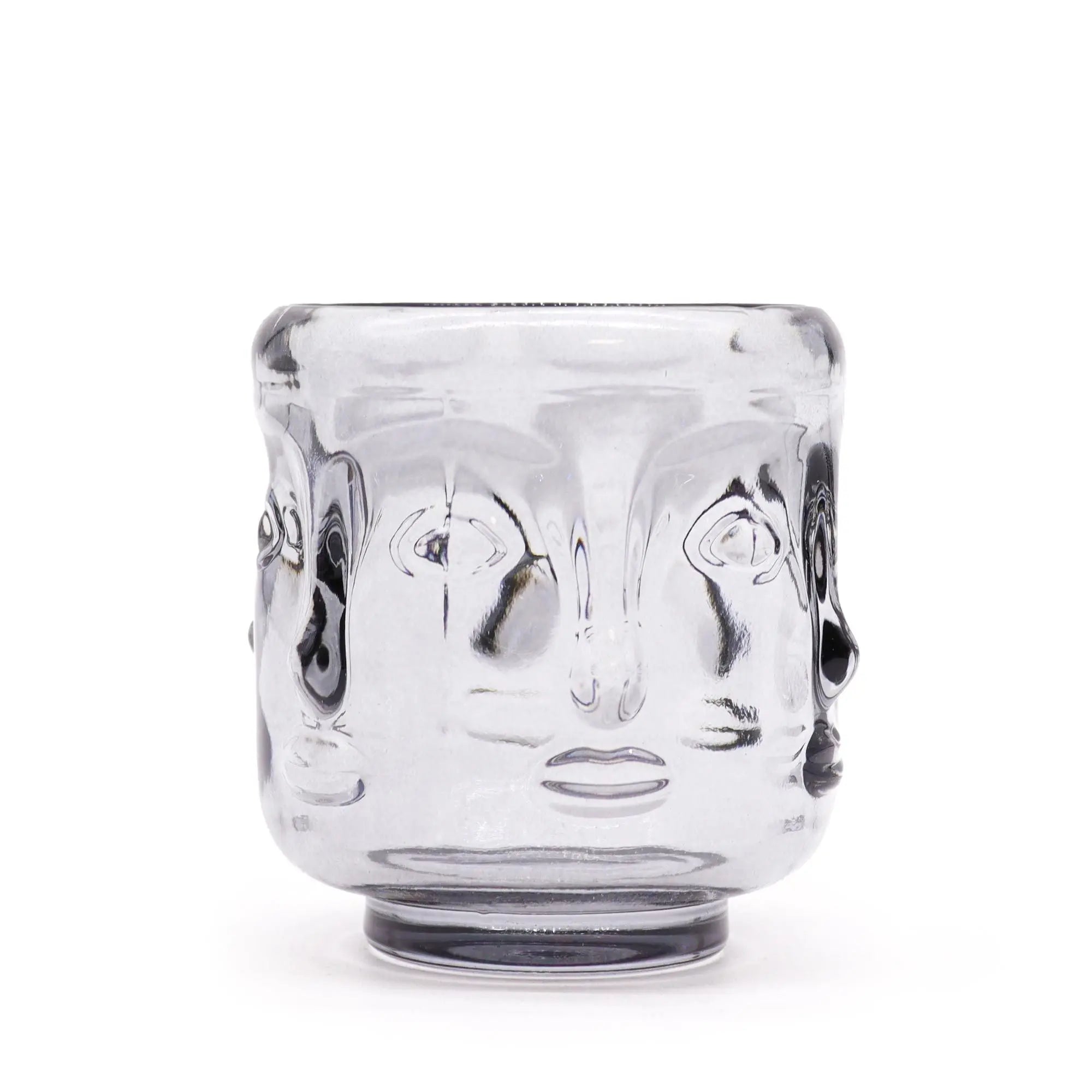 Pamperandpost Buddha Faces Candle Jar - Midnight Grey