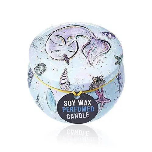  Pamperandpost Art Tin Candle - Assorted Design - Sea life - Rasberry Art Tin Candles