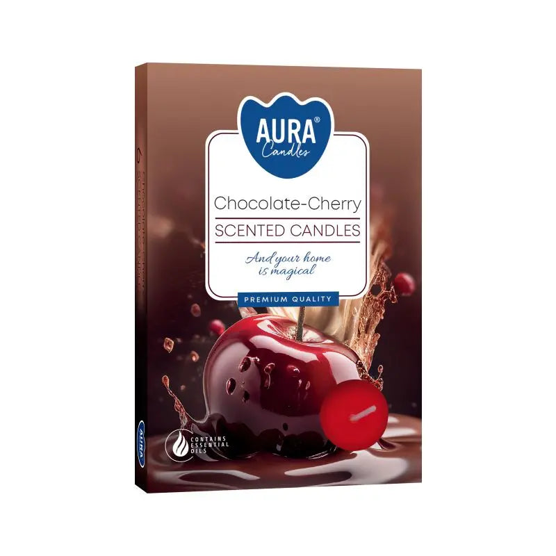 Set of 6 Scented Tealights - Chocolate & Sour Cherry AW Dropship UK