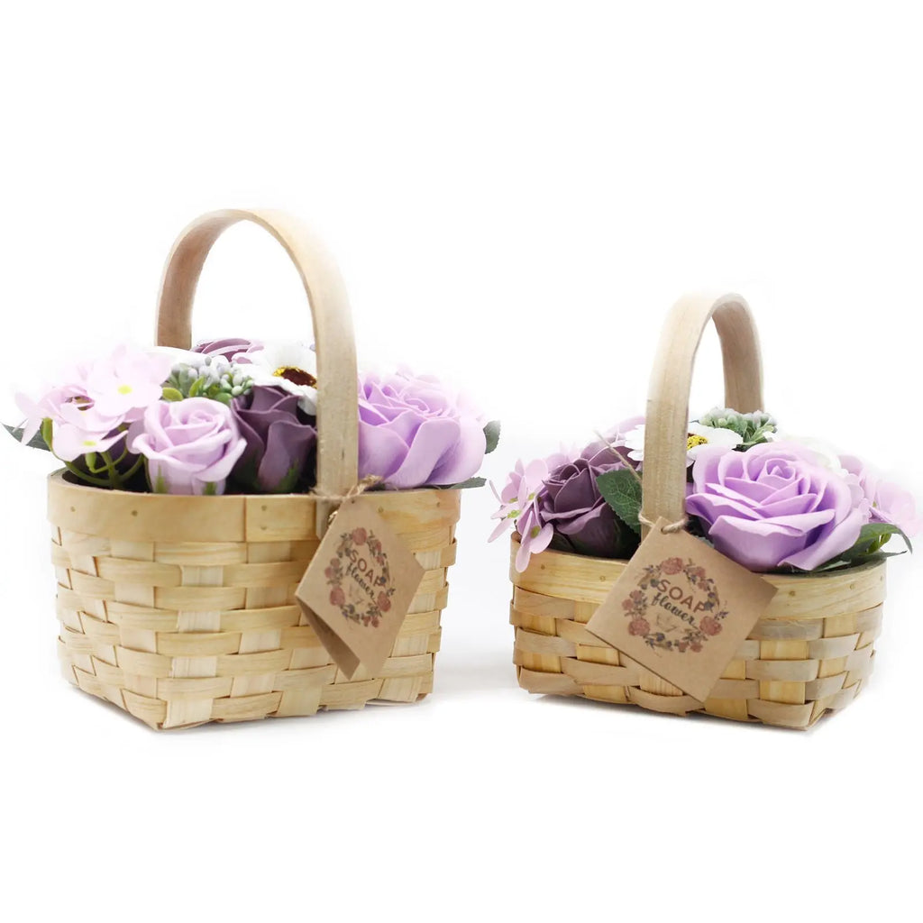 Pamperandpost Large Lilac Bouquet in Wicker Basket