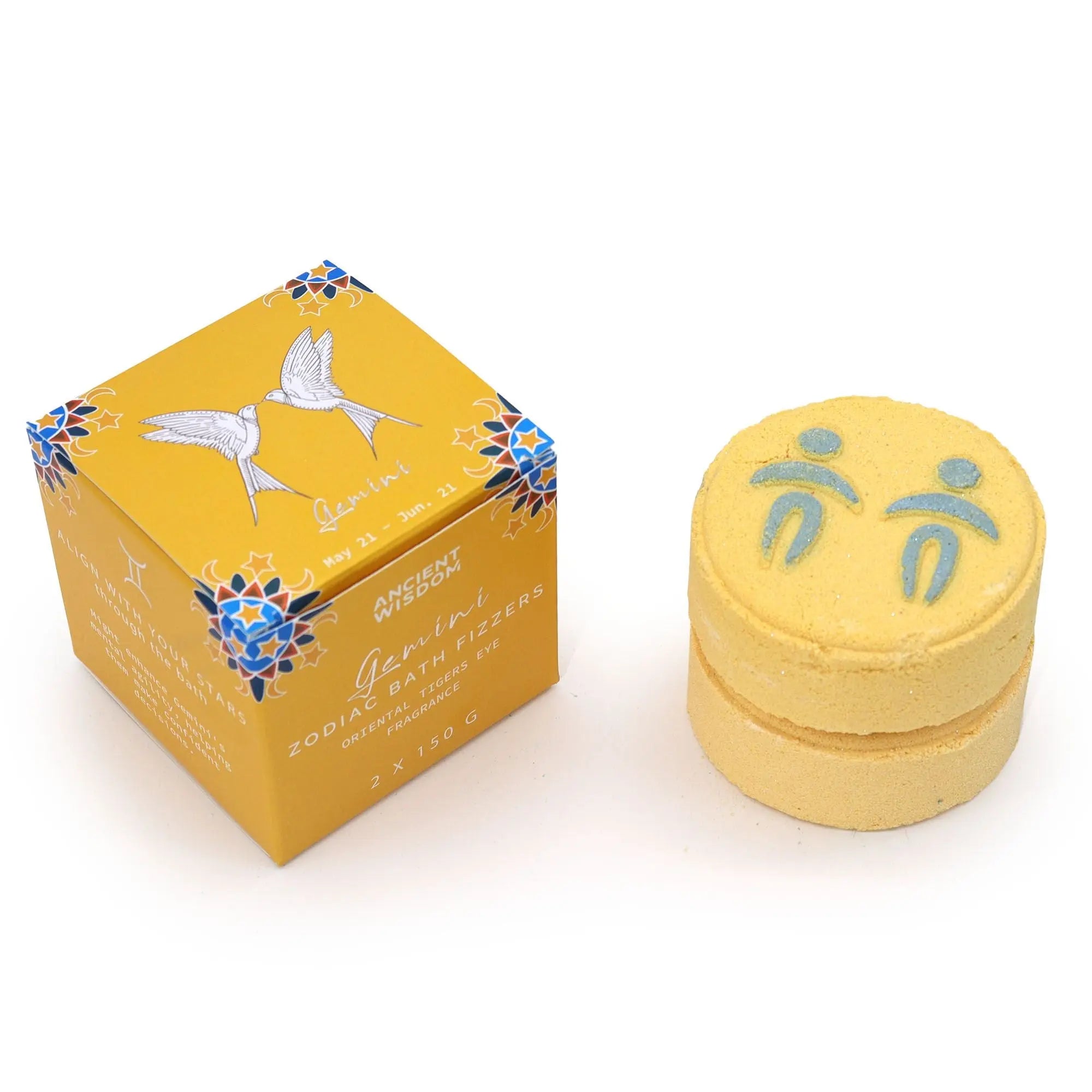  Pamperandpost Set of Zodiac Bath Fizzers with Horoscope - Gemini Zodiac Bath Fizzers with Horoscope