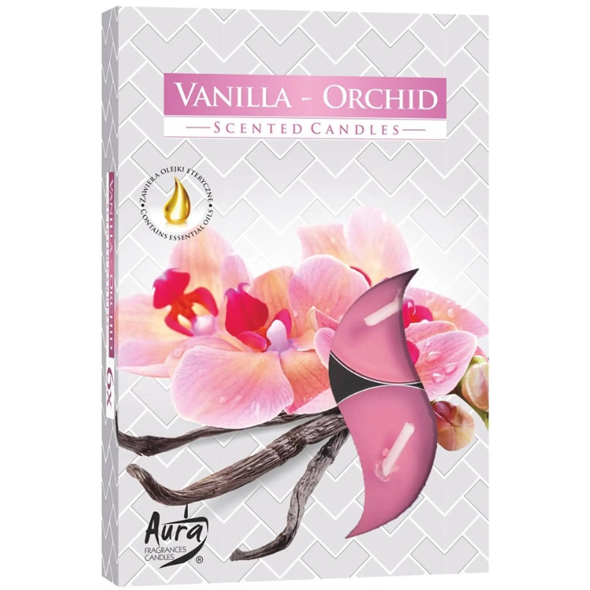 Set of 6 Scented Tealights - Vanilla & Orchid AW Dropship UK