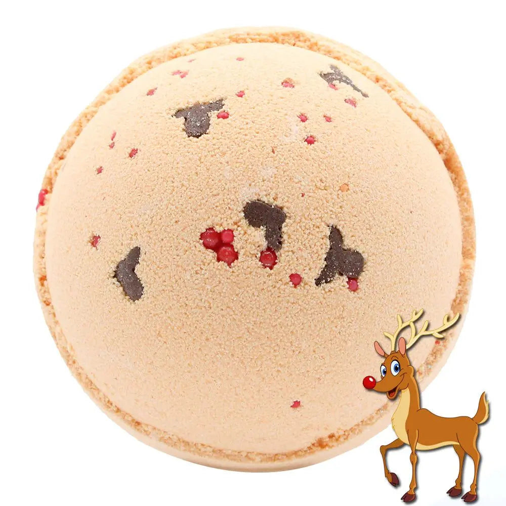 Pamperandpost Reindeer and Red Nose Bath Bomb - Toffee & Caramel