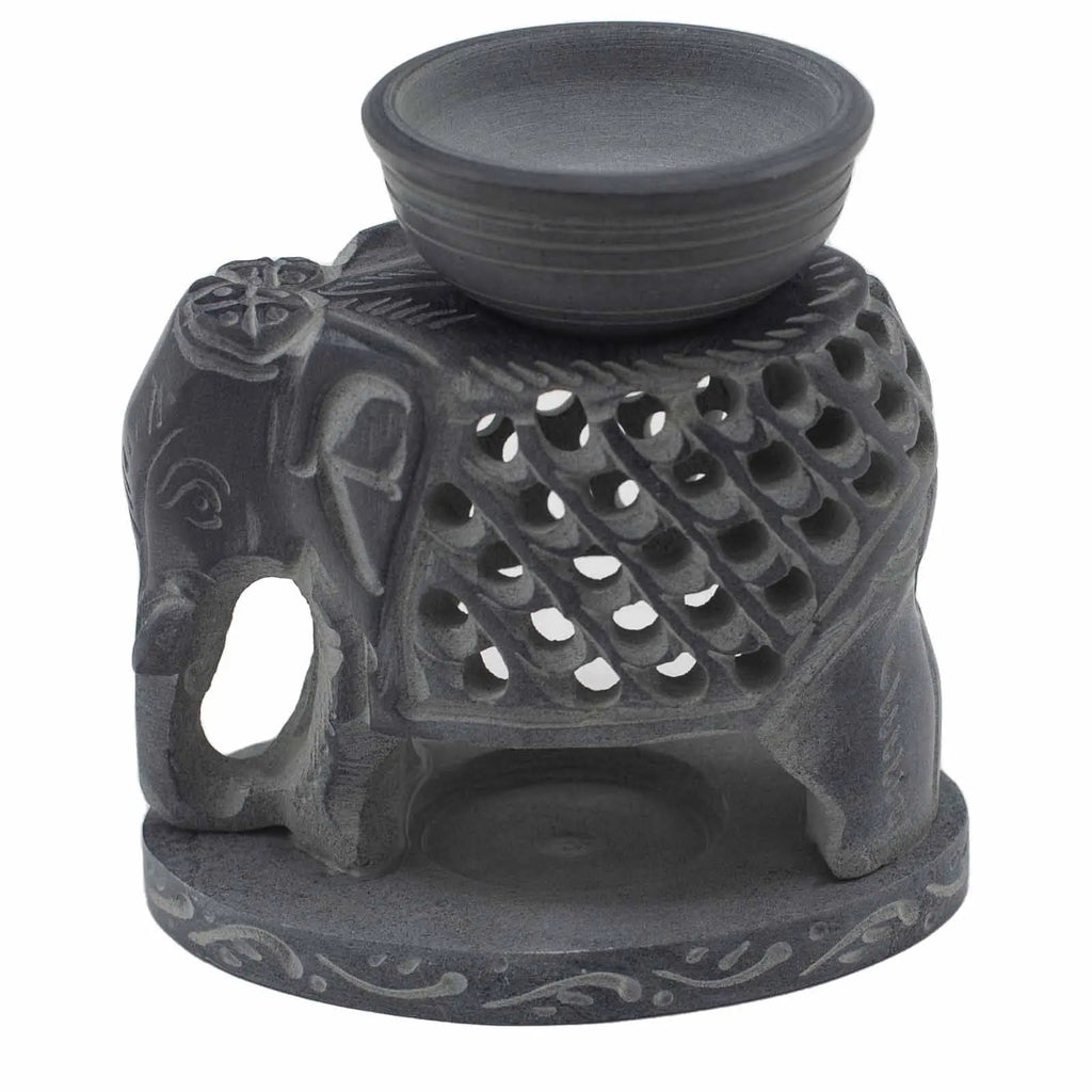  Pamperandpost Soapstone Oil Burner 10.5cm - Standing Elephant Soapstone Oil Burners