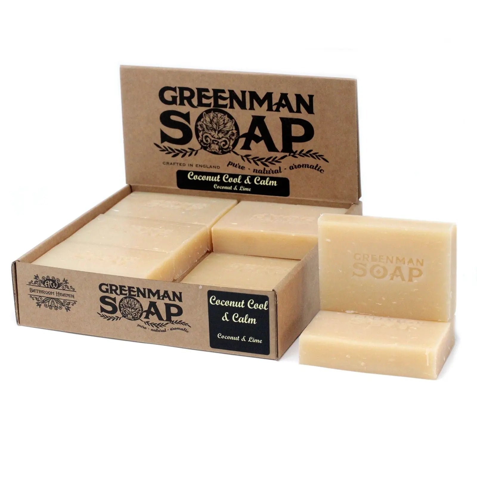  Pamperandpost Greenman Soap Slice 100g - Coconut Cool & Calm Greenman Soaps
