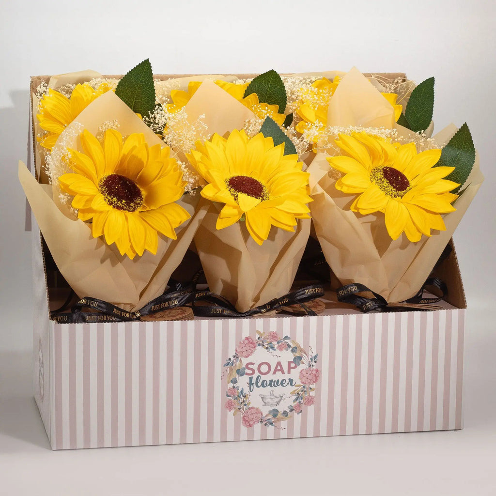  Pamperandpost Soap Flower - Single Sunflower Ready to Retail Soap Flowers