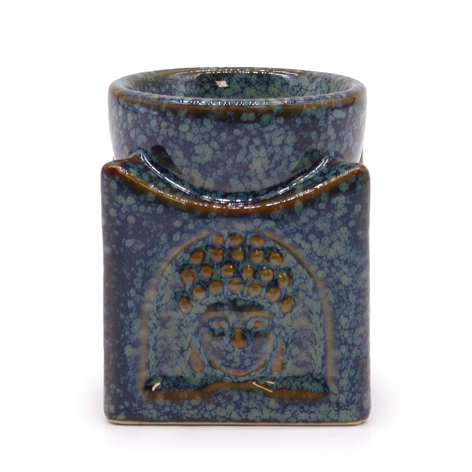  Pamperandpost Buddha Oil Burner – Square Buddha Burner in Dusty Blue for Calm, Stylish Home Fragrance Classic Buddha Oil Burners