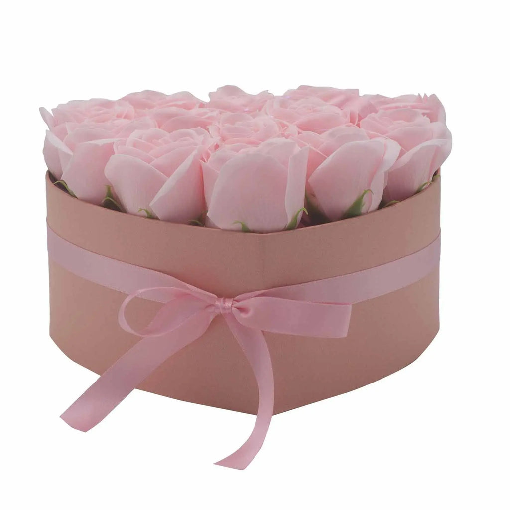 Pamperandpost Soap Flower Gift Bouquet - 13 Pink Roses - Heart